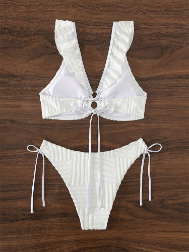 Sexy Lace up Split Bikini Swimwear