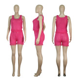 Fashion Tank Top Woven Small Tassel Shorts Casual Two Piece Set