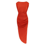 Sexy Slim Fit Style Dress Nightclub Pleated Side Split Skirt