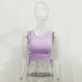 Drawstring Thread Wrapped Chest Top