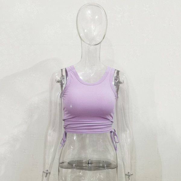 Drawstring Thread Wrapped Chest Top