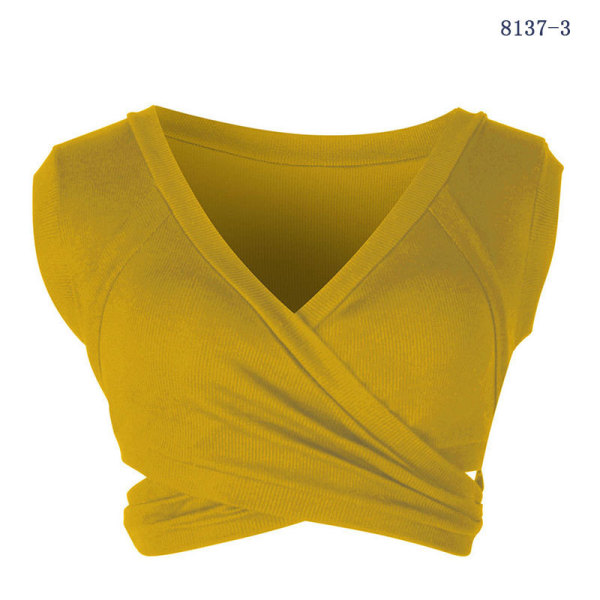 Women's sleeveless strapping with exposed navel short pullover vest for women's outerwear and inner layering top