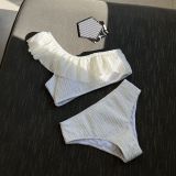 Split Ruffle Edge Split Swimwear Bikini