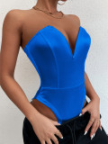 Women's tight bottomed jumpsuit jumpsuit jumpsuit Women's V-neck bra jumpsuit