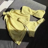 Bra top half skirt three piece swimsuit bikini swimsuit