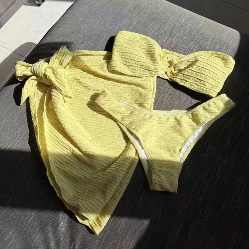 Bra top half skirt three piece swimsuit bikini swimsuit