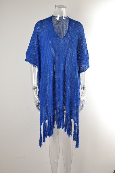 Tassel oversized loose cut out beach swimsuit vacation cover up