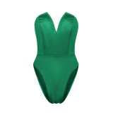 Women's tight bottomed jumpsuit jumpsuit jumpsuit Women's V-neck bra jumpsuit