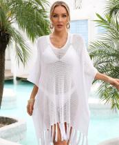 Tassel oversized loose cut out beach swimsuit vacation cover up