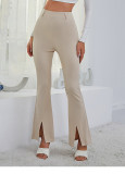 Women's flared pants, high waisted, slimming, split open casual pants, wide leg pants, women's summer pants