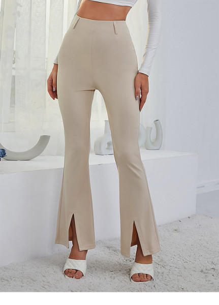 Women's flared pants, high waisted, slimming, split open casual pants, wide leg pants, women's summer pants