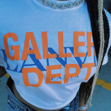 Fashion casual letter printed T-shirt street trend short sleeved
