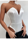 Women's tight bottomed jumpsuit jumpsuit jumpsuit Women's V-neck bra jumpsuit