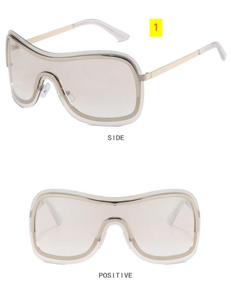 Frameless one-piece sunglasses Metal fashion personality sunglasses Outdoor sunglasses