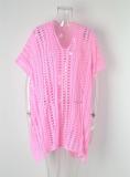 Beach cover up hollowed out knit bikini holiday dress oversized cover up