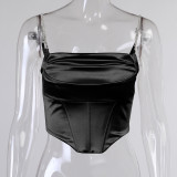 Drill Chain Stacking Hanging Strap Sexy Slim Fit Style Hanging Strap Tank Top