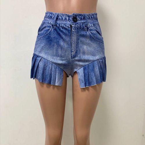 Printed casual ruffled shorts