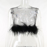 Mesh Mao Mao sparkling spice vest Joker top