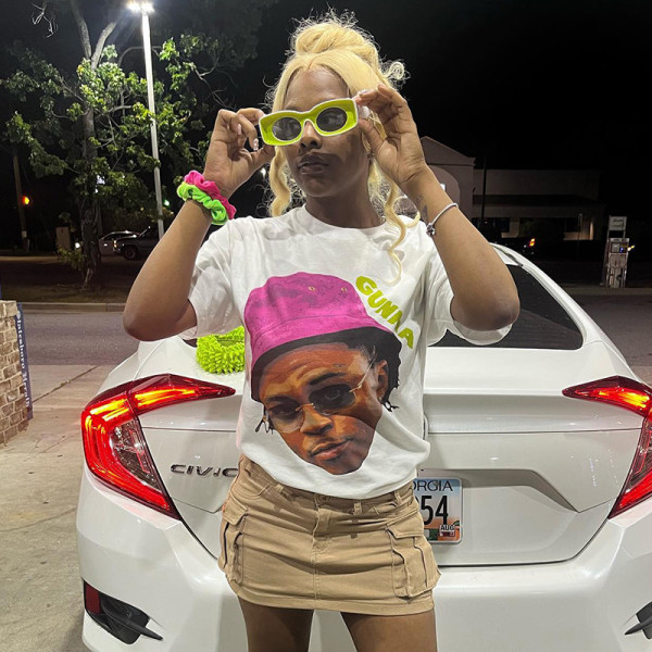 Basic round neck portrait printing short sleeve T-shirt hip-hop loose Joker casual shirt