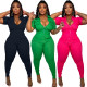 Sexy zippered 3D pocket jumpsuit
