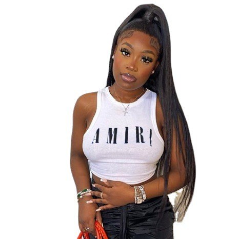 Fashion Casual Letter Printing Sleeveless Pit Slim Fit Tank Top