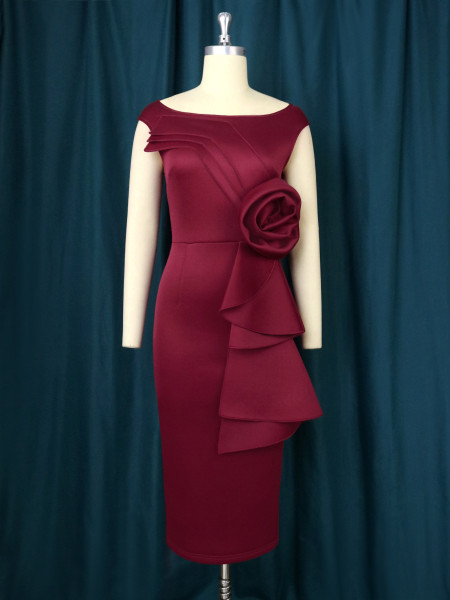 Articulated Dress Elegant U-Neck Sleeveless Dress