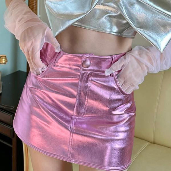 High waisted coating slimming spicy girl short skirt versatile fashion half skirt