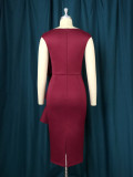 Articulated Dress Elegant U-Neck Sleeveless Dress