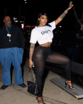 Fashion Short Sleeve T-shirt Letter Printed Round Neck T-shirt Top Fashion Short Sleeve T-shirt Letter Printed Round Neck T-shirt Top