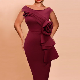 Articulated Dress Elegant U-Neck Sleeveless Dress
