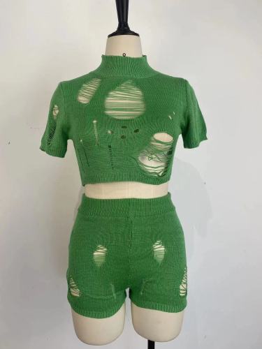 Fashion Knitted Woolen Hollow Sexy Set