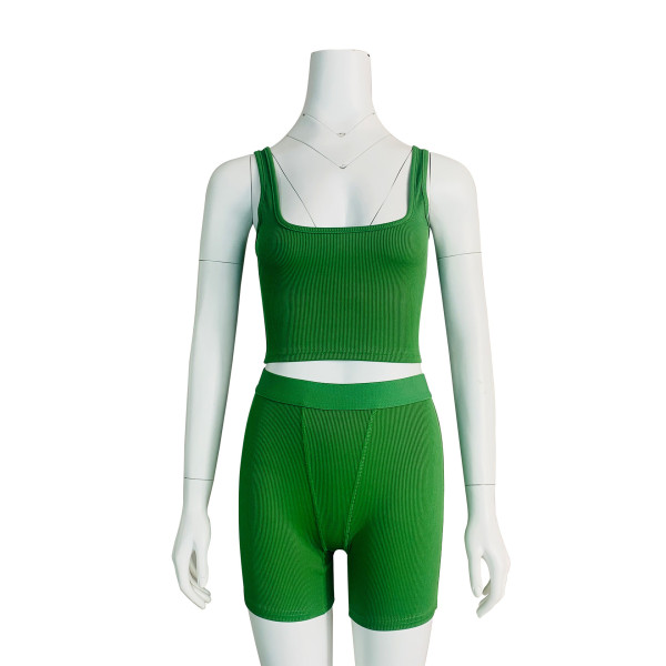 Striped hip lifting high waisted shorts for sports and leisure set