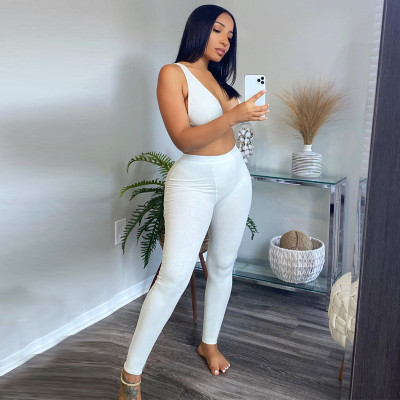 V-neck sports yoga casual pants set