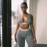 V-neck sports yoga casual pants set