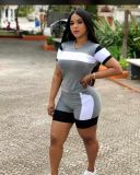 Fashion casual splicing two-piece set