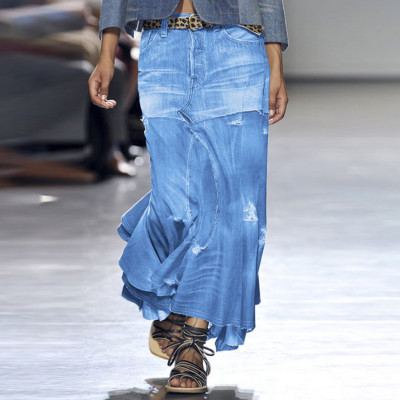 Spliced irregular skirt