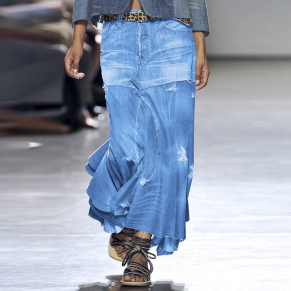 Spliced irregular skirt