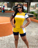 Fashion casual splicing two-piece set