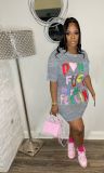 Women's Fashion Letter Printing Women's Dress