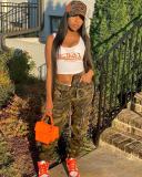 Letter printed knitted vest