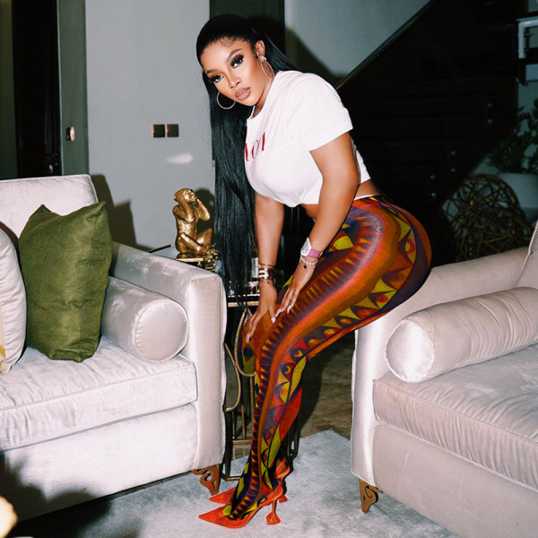 Street trendsetter printed tight pants and socks set