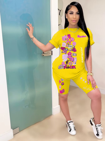 Women's Fashion Casual Printing Women's Set Two Piece Set