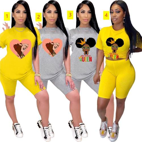 Women's Fashion Printing Sports Set Women's Two Piece Set