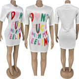 Women's Fashion Letter Printing Women's Dress