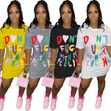 Women's Fashion Letter Printing Women's Dress