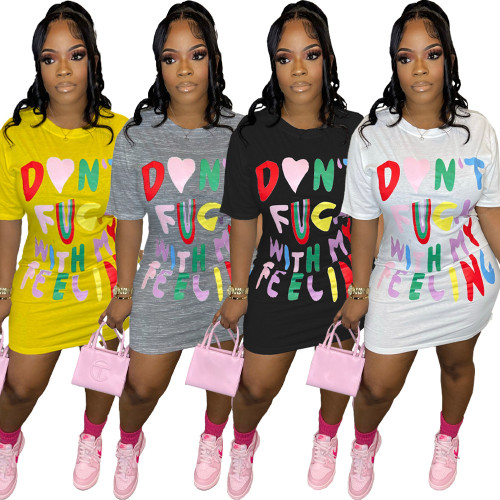 Women's Fashion Letter Printing Women's Dress