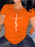 Printed round neck T-shirt
