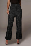 Sequin Party Fashion Casual High Waist Women's Pants Vintage Wide Leg Pants