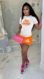 Women's fashion positioning printing set casual two-piece set