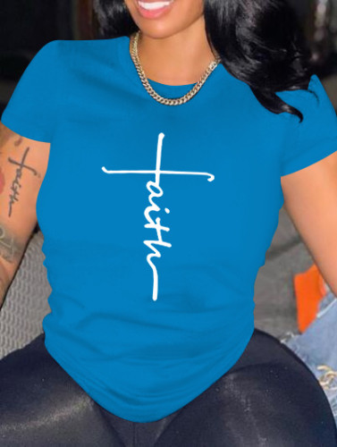 Printed round neck T-shirt